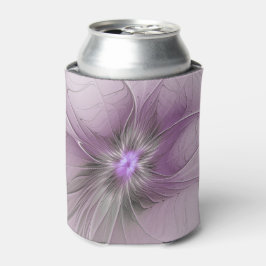 リトル美しいモダンマーヴグレーフラクタルアートフラワー 缶クーラー