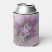 リトル美しいモダンマーヴグレーフラクタルアートフラワー 缶クーラー (缶裏面)