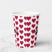 リトル赤いハートパターンハッピーバレンタインデー 紙コップ (右)