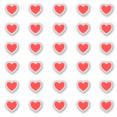 リトル赤いハートパターン2 シール (正面)