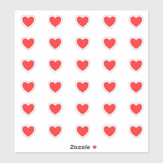 リトル赤いハートパターン2 シール (シート)