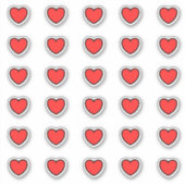 リトル赤いハートパターン シール (正面)