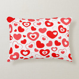 リトル赤と白ハート アクセントクッション