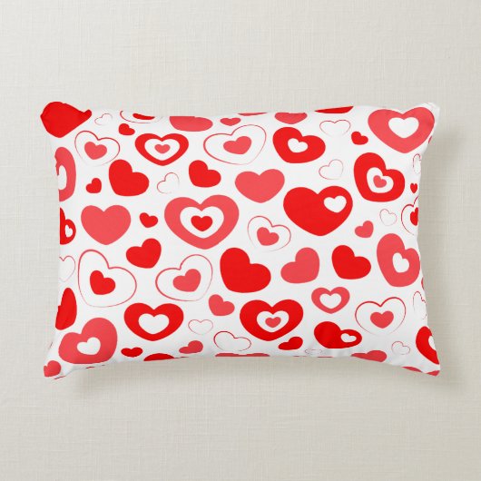 リトル赤と白ハート アクセントクッション (正面)