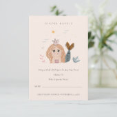 リトル赤面マーメイドおむつラッフルベビーシャワー エンクロージャーカード (スタンド正面)