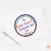 リトル足ストライプベビーシャワーボーイ&ガールツイン ラウンドシール (封筒)