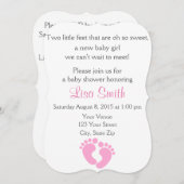 リトル足ベビーガールシャワー招待状 招待状 (正面/裏面)