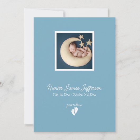 リトル足ベビーメモリアル注文またはサービスプログラム 招待状 (正面)