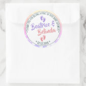 リトル足レインボーグラデーションベイビーシャワーガールズツインズ ラウンドシール (バッグ)