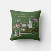 リトル軍隊トラックと陸軍くるみ割り クッション (正面)