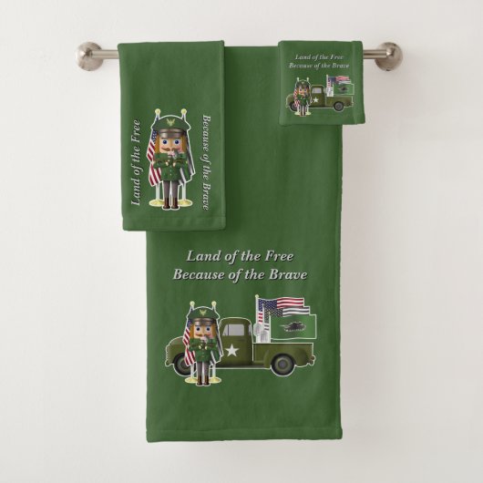 リトル軍隊トラックと陸軍くるみ割り バスタオルセット (インサイチュ)