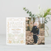 リトル農家ハーベストスカカローフォト誕生日 招待状 (スタンド正面)