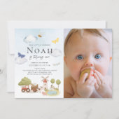 リトル農家ファームアニマルズ1stバースデーフォト 招待状 (正面)