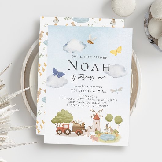 リトル農家ファームアニマルズ1st誕生日 招待状