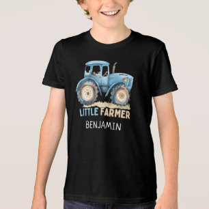 リトル農家ヴィンテージブルートラクターキッズファーム トライブレンドTシャツ