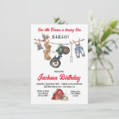 リトル農家物干し誕生日パーティー 招待状 (スタンド正面)