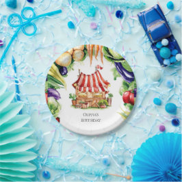 リトル野菜農家市場誕生日 ペーパープレート