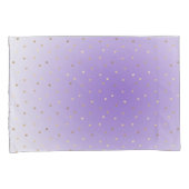 リトル金ゴールドハート紫グラデーション 枕カバー (正面右)