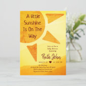 リトル金ゴールドモダンサンシャインボホベイビーシャワー 招待状 (スタンド正面)