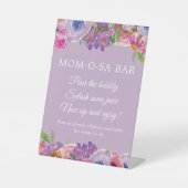 リトル開花パープルピンクフローラベビーガールモモモザ 台座サイン (正面)