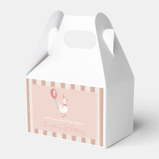 リトル間抜けグースピンクバルーンガール1st誕生日 フェイバーボックス (正面サイド)