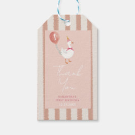 リトル間抜けグースピンクバルーン誕生日ありがとう ギフトタグ