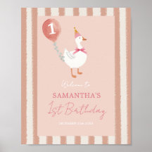 リトル間抜けグースピンクバルーン誕生日へようこそ