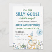 リトル間抜けグースブルーバルーン2回目の誕生日 招待状 (正面)