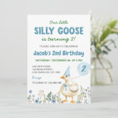 リトル間抜けグースブルーバルーン2回目の誕生日 招待状 (スタンド正面)