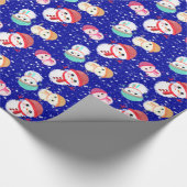 リトル雪だるまネイビーブルー ラッピングペーパー (角)