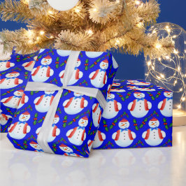 リトル雪だるまホリーベリークリスマス ラッピングペーパー