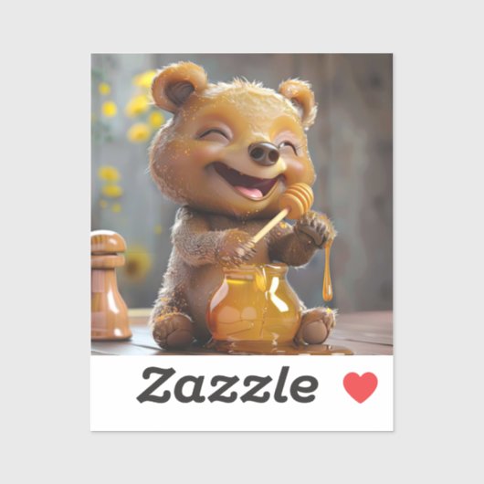 リトル食べ物ベア蜂蜜 シール (シート)