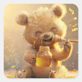 リトル食べ物ベア蜂蜜 スクエアシール