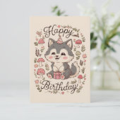 リトル魅力的ウルフデジタル誕生日 カード (スタンド正面)