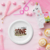 リトル魅力的ンバージャックベアーワイルドワン誕生日 ペーパープレート (パーティー)