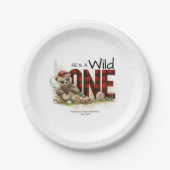 リトル魅力的ンバージャックベアーワイルドワン誕生日 ペーパープレート (正面)