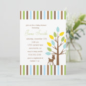リトル鹿ベビー男女兼用シャワー招待状 招待状 (スタンド正面)