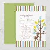 リトル鹿ベビー男女兼用シャワー招待状 招待状 (正面/裏面)