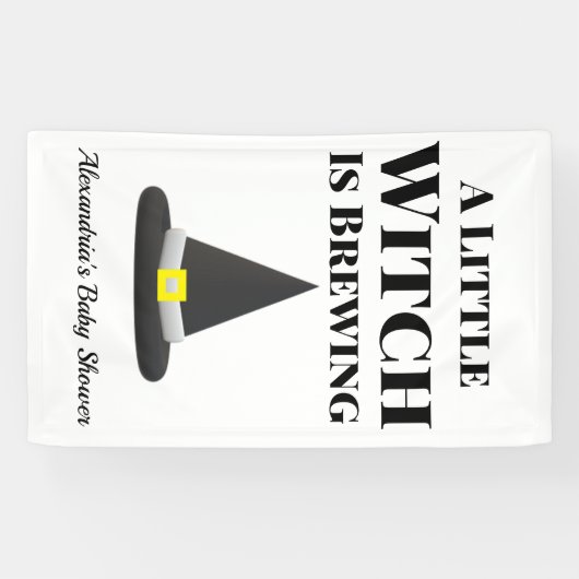 リトル・ウィッチはハロウィーン妊娠を醸造している 横断幕 (横)