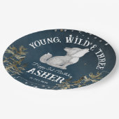 リトル・ウルフをテーマにした誕生日パモノグラムのーティー ペーパープレート (アングル)