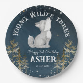 リトル・ウルフをテーマにした誕生日パモノグラムのーティー ペーパープレート (正面)