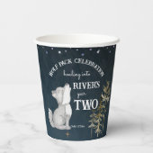 リトル・ウルフをテーマにした誕生日パーティーがプリントされた 紙コップ (裏面)