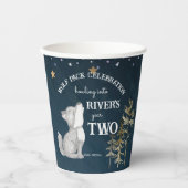 リトル・ウルフをテーマにした誕生日パーティーがプリントされた 紙コップ (正面)