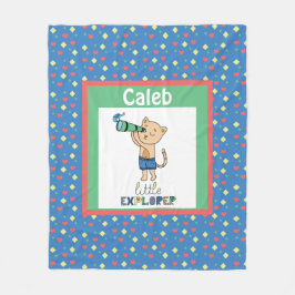 リトル・エクスプローラパーソナライズされたー、かわいい子どものフリースbl フリースブランケット
