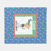 リトル・エクスプローラパーソナライズされたー、かわいい子どものフリースbl フリースブランケット (正面(横))