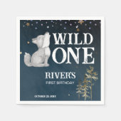 リトル・オオカミをテーマにした誕生日パーティー野生のパーティー スタンダードカクテルナプキン (正面)