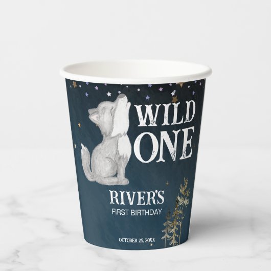 リトル・オオカミをテーマにした誕生日パーティー野生のパーティー 紙コップ (裏面)
