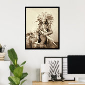 リトル、オグララリーダーWounded Knee SD 1890 ポスター (ホームオフィス)