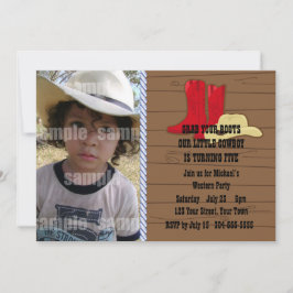 リトル·カウボーイ誕生パーティー 招待状