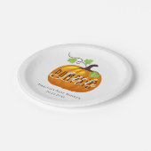 リトル・カボチャが途中だ |かわいい赤ちゃんシャワー ペーパープレート (アングル)